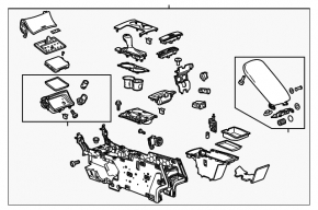 Console center armrest and cup holders Chevrolet Impala 14-20