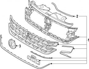 VW Atlas 24-25 Radar Grille Emblem with Backlight