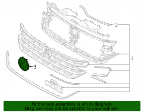 VW Atlas 24-25 Radar Grille Emblem with Backlight