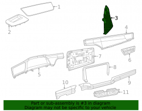 Black right side trim panel for VW Atlas 24-25