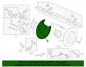 Rear left brake disc cover Honda HR-V 16-22