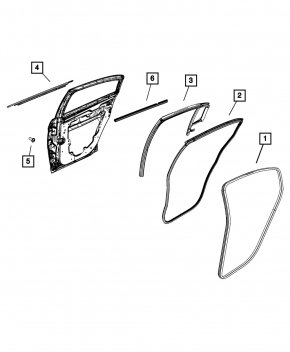 Door seal rear right Chrysler 200 11-14