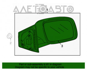 Left side mirror assembly Dodge Journey 11-15 heated, structure