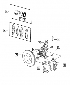 Hub front left Chrysler 200 11-14