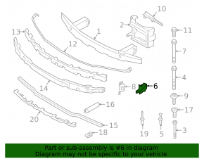 Front bumper lower reinforcement mount right BMW 3 G20 19-