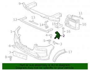 Front bumper mount, left upper fender, BMW X7 G07 19-25 2023-25, upper