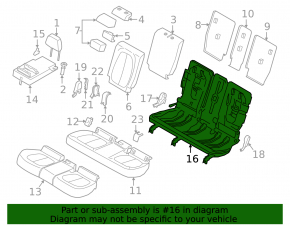 Rear seat frame (2nd row) BMW X2 F39 18-23 without upper part