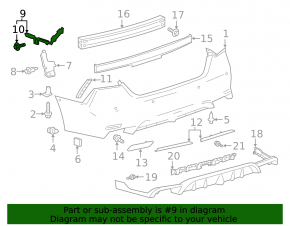 Rear bumper mount left Toyota Camry v70 18-24