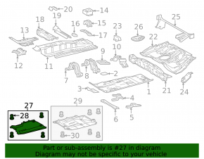 Front left underbody protection for Lexus CT200h 11-17