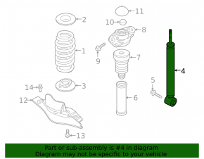 Shock absorber rear left VW Tiguan 09-18 AWD rusty