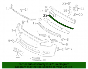 Front Bumper Reinforcement Bracket Strut Infiniti Q50 14-