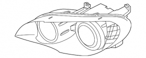 Left headlight glass BMW X6 E71 08-14
