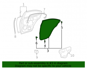 Rear left door seal for Lexus ES350 07-12