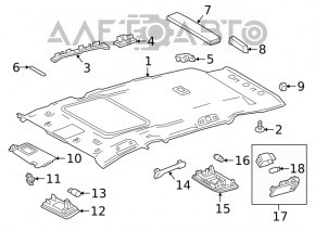 Ceiling handle rear left Toyota Rav4 19- gray