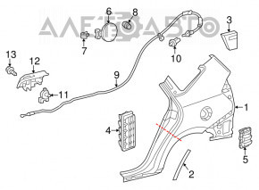 Fuel filler flap cable Toyota Prius V 12-17