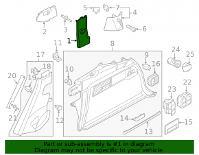 Rear pillar trim in front of the window right VW Touareg 11-14 gray