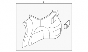 Left arch trim Hyundai Elantra 21-23 black