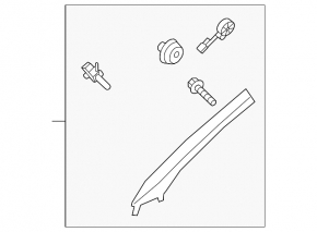 Upper right front pillar trim for Kia Sorento 21-25 HEV, gray, under the tweeter