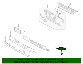 Lower grille front bumper right Hyundai Kona 18-21 1.6, 2.0