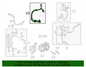 Air conditioning hose, compressor, heater, Toyota Sequoia 2008-2020