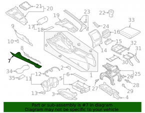 Upper right center console trim for Audi A4 B9 17-25 gray