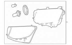 Headlight front left bare Mercedes GLC 16-19 halogen with seal