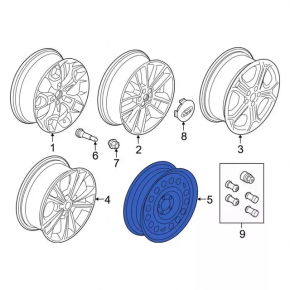 Spare wheel for Lincoln MKC 15-19 R17 165/70