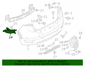 Right rear bumper reflector for Mazda CX-3 16-21