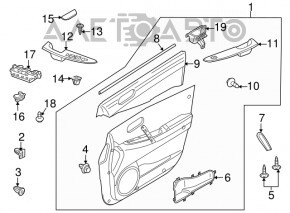 Front right window lift control Mazda CX-7 06-09 black