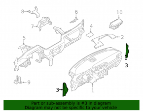 Side dashboard trim left Ford Explorer 20 - black