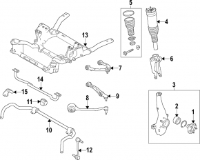 Front left shock absorber for Land Rover Range Rover Sport 17-22