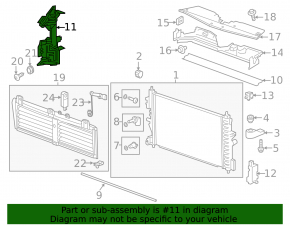 Left radiator deflector Chevrolet Cruze 16-
