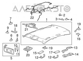 Right visor Cadillac ATS 13 - gray, without hook