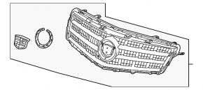Cadillac ATS 13-14 matte grille with molding and emblem