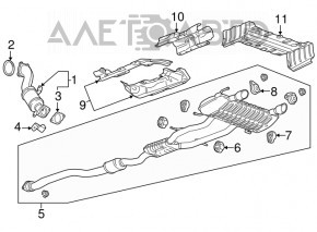 Cadillac ATS 13-2.0T Exhaust Pipe with Barrel Missing Middle Can