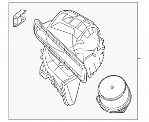 Bare fan housing, right side of Nissan Altima 13-18