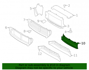 Louvers radiator deflector frame bare Volvo XC90 16-23 lower