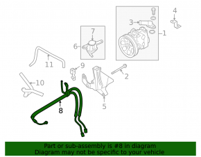 High-pressure power steering hose for Subaru Forester 2010 SH