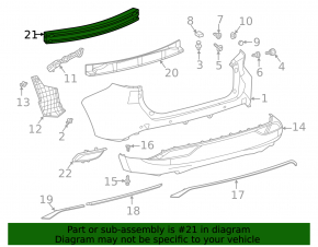 Rear bumper reinforcement Toyota Venza 21-