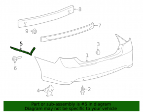 Right rear bumper mount for Toyota Camry v50 12-14 USA