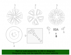 Center cap for Kia Sorento 16-20 chrome disk
