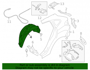 Subaru XV Crosstrek 18-23 rear right fender liner