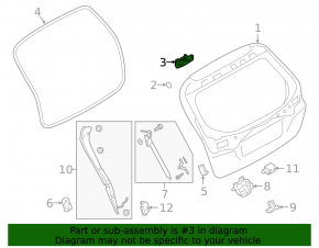 Trunk door hinge left Subaru Outback 20-23