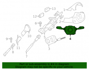 Steering column switches guitar assembly BMW X1 F48 16-18 under fog lights, heated steering wheel, auto high beam, rain sensor, rear washer, driving assist