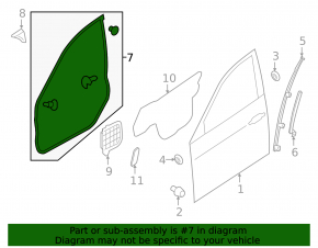 Front right door seal Subaru Forester 14-18 SJ