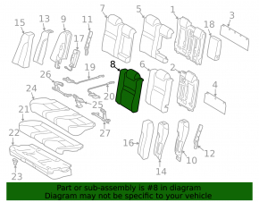 Rear seat, 2nd row, upper left, Toyota Camry v50 12-14 USA, gray, dry cleanable