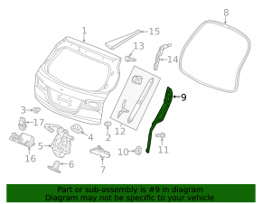 Trunk lid tilt sensor right Acura MDX 14-20