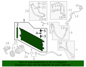 Air conditioning radiator condenser Audi Q5 80A 18-24