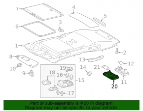 Ceiling light rear Lexus CT200h 11-17 white