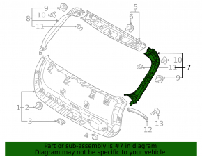 Trunk door trim right Kia Niro 23 - black